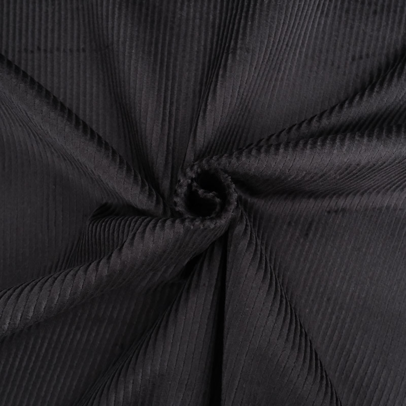 Zwart stretch-ribfluweel van Maé